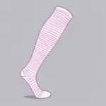 knee-high socks with pink stripes image